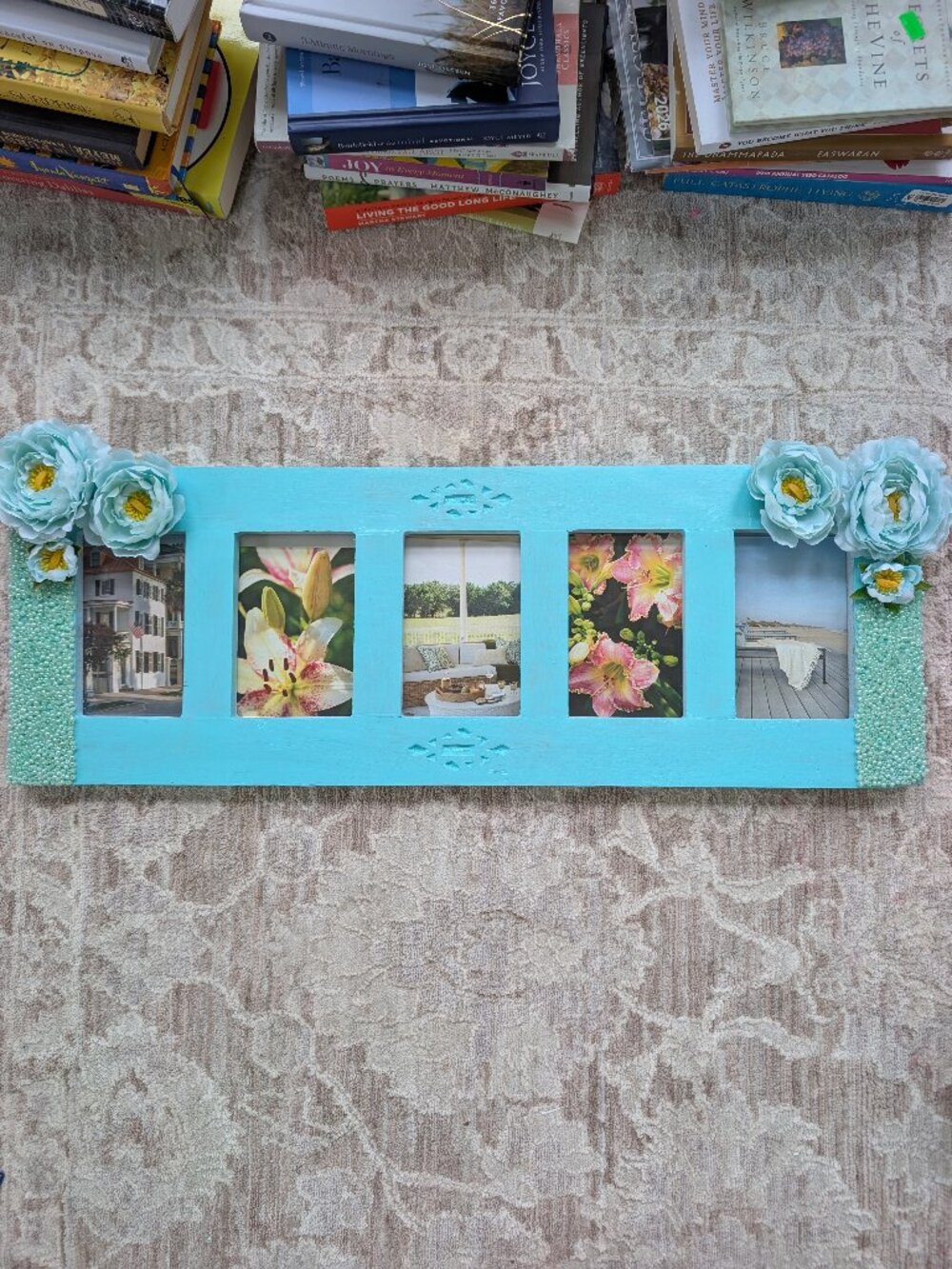 Rustic hand-decoracted picture frame